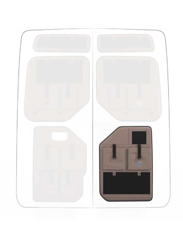Moon Organizer MAN TGE / Volkswagen Crafter II. - Typ kapsáře: Standard, Výška vozu: H2, Umístění kapsáře: levý dolní, Barva: hnědá