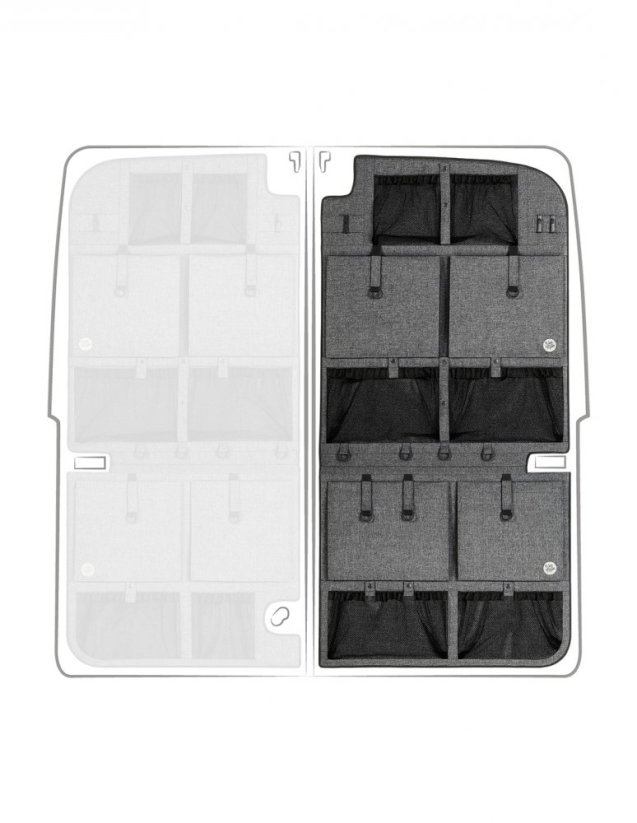 Moon Organizer Ford Transit MK8 RAWD H2 MAXI - Barva: antracit, Varianta kapsáře: levý