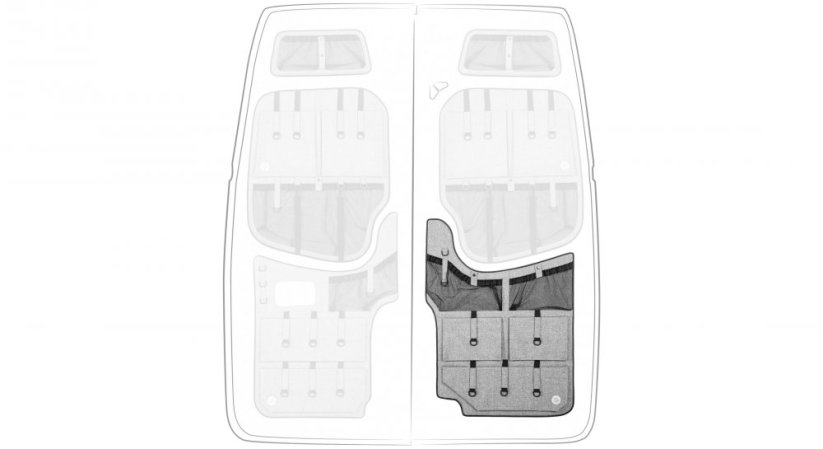 Moon Organizer Mercedes Sprinter 906 - Barva: šedá, Varianta kapsáře: levý dolní