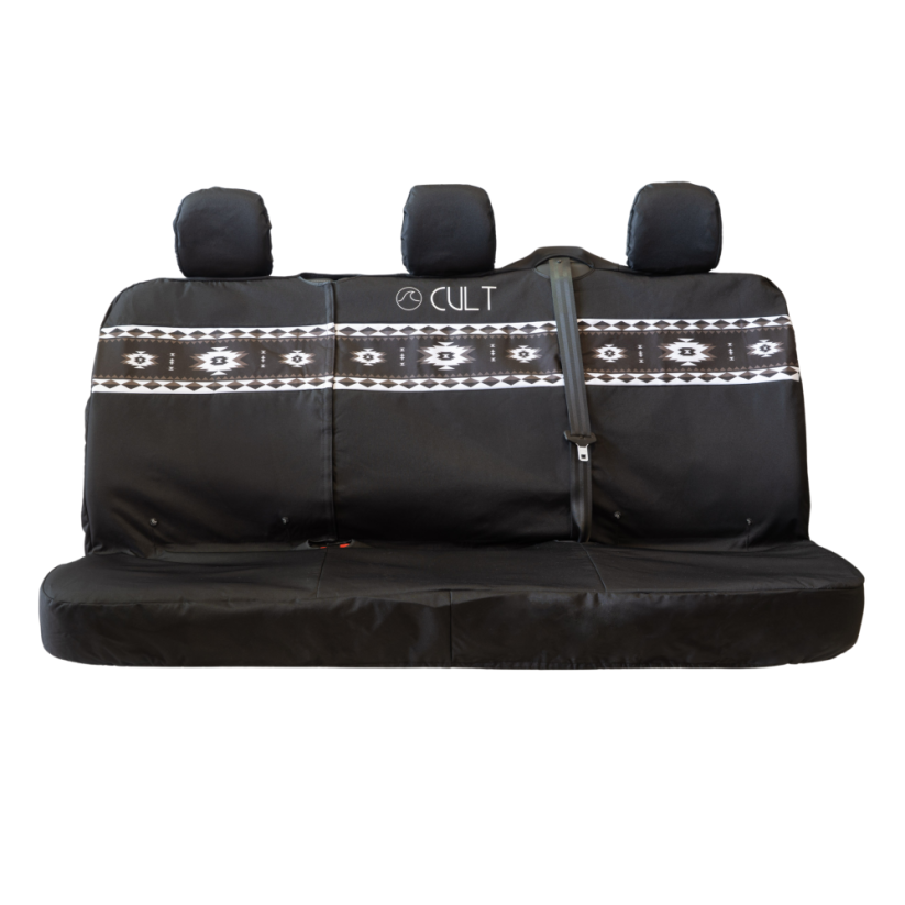Potah na zadní sedadlo CULT Aztec Black & White (trojité sedadlo - dodávky)