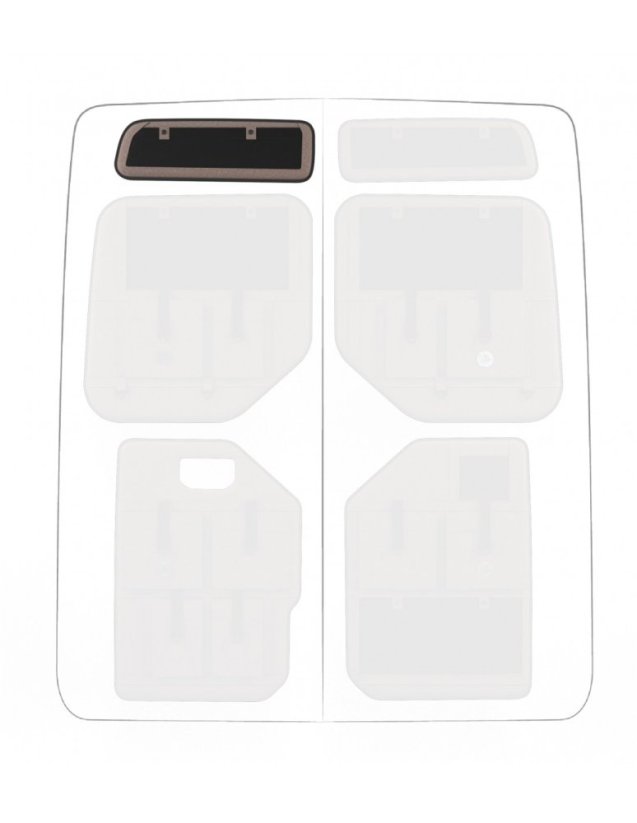 Moon Organizer MAN TGE / Volkswagen Crafter II. - Typ kapsáře: Standard, Výška vozu: H2, Umístění kapsáře: pravý horní, Barva: hnědá