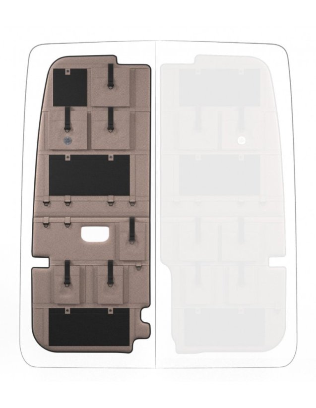 Moon Organizer MAN TGE / Volkswagen Crafter II. - Typ kapsáře: MAX, Výška vozu: H2, Umístění kapsáře: pravý, Barva: hnědá