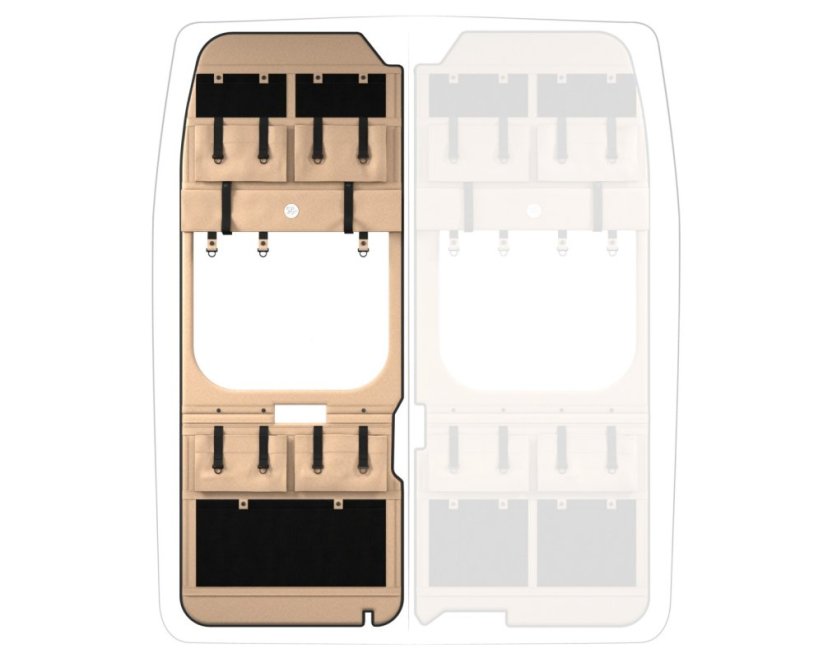 Moon Organizer Fiat Ducato - Typ kapsáře: MAX Window, Výška vozu: H3, Umístění kapsáře: pravý, Barva: béžová