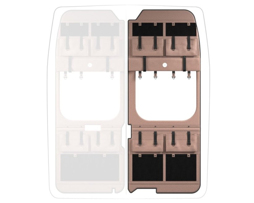 Moon Organizer Fiat Ducato - Typ kapsáře: MAX Window, Výška vozu: H3, Umístění kapsáře: levý, Barva: hnědá