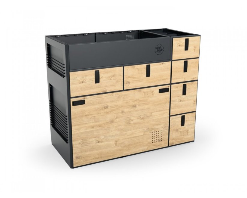 Moon Kitchen Solid Model 8 - Barva: RAL 7021, Provedení kuchyně: s čelními HPL panely